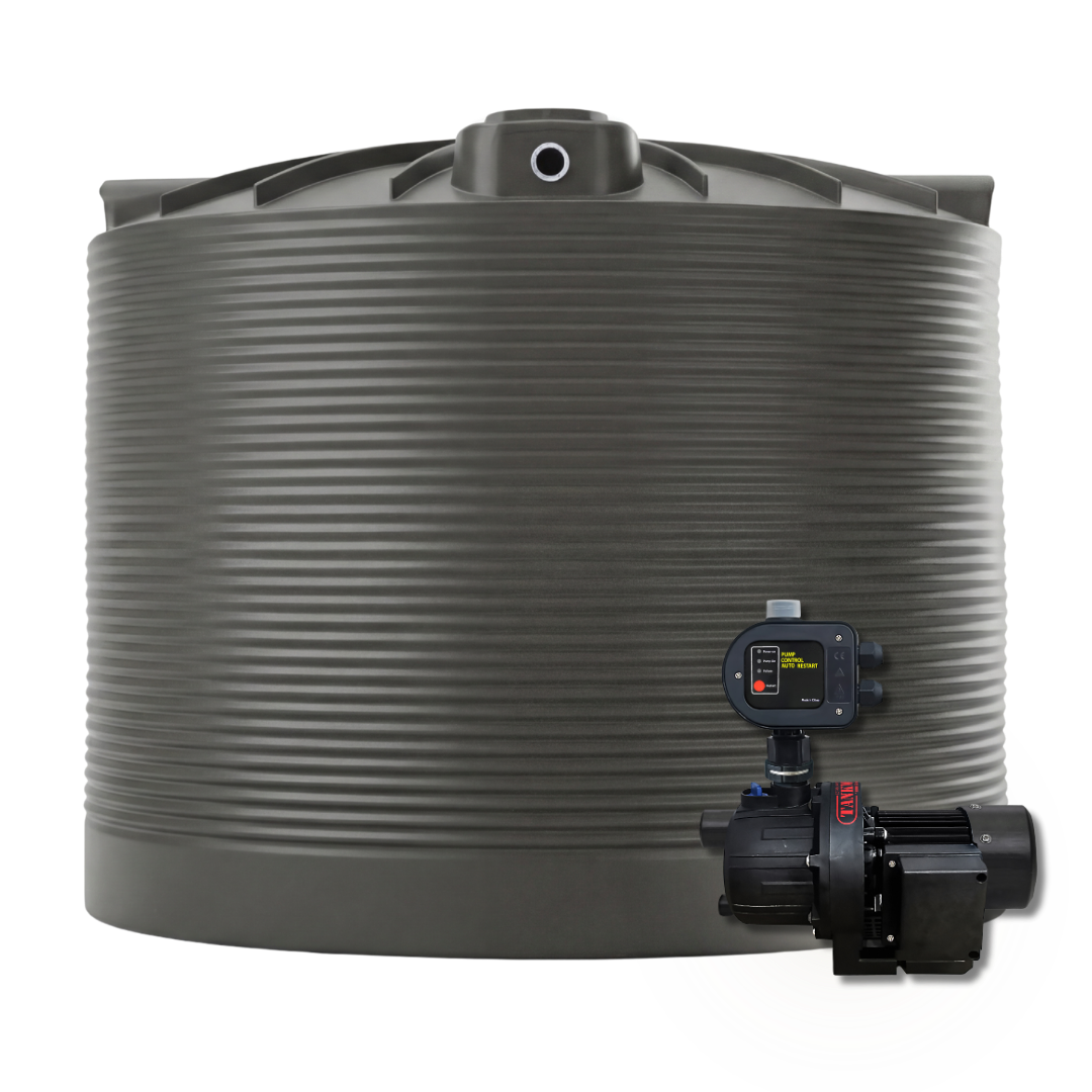 slate grey 47,750L water tank and Tankworld Pump