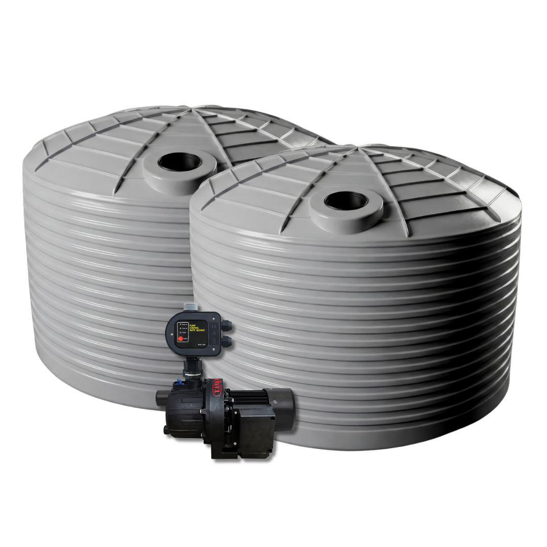 2 x 25,000L Round Corrugated Tank and TANKWORLD 45 Pump (Zone 1 & 3 Only)