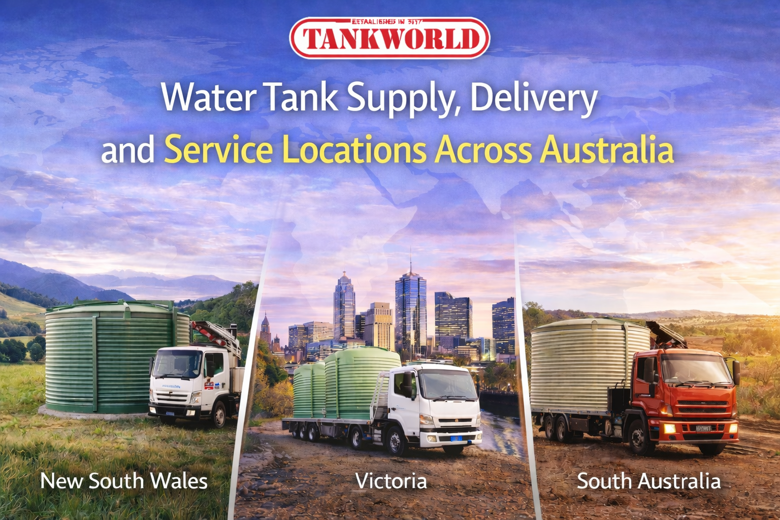 Water Tank Supply, Delivery and Service Locations Across Australia